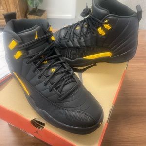 Air Jordan 12 Retro Black Taxi mens 9.5    Black/Gold  BRAND NEW original box.